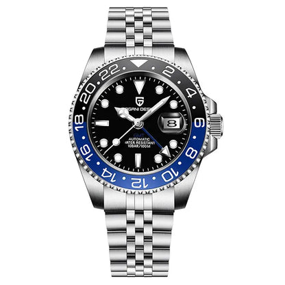 PAGANI DESIGN New GMT Men Watch Top Brand 40mm Mechanical Watch Sapphire Glass 100M Waterproof Automatic Wristwatch Reloj Hombre