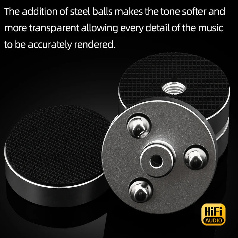 4PCS HiFi Speaker Shock Absorption Feet Spike Aluminum Alloy Steel Ball Anti-shock Absorber Foot Pad Stand Feet Holder