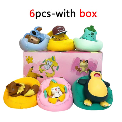 Anime Pokémon Blind Box Model Figure 1-12 Pcs Pikachu Sleep Series Interior Hand Sleeping Position Toys Gift for Sfriends