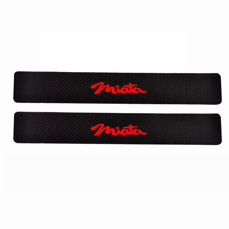 For  Mazda Miata Door Threshold Plate Car Door Sill Step Plate Carbon Fiber Pu leather Car-Styling