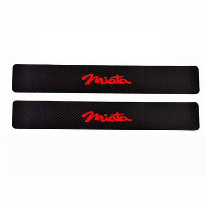 For  Mazda Miata Door Threshold Plate Car Door Sill Step Plate Carbon Fiber Pu leather Car-Styling