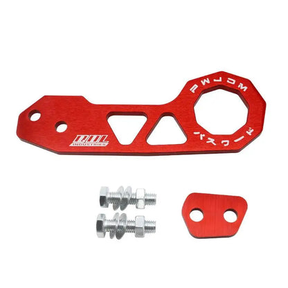 ✔JDM Style Universal Car Rear Tow Hook, CNC Machined Aluminum Alloy Tow Hook with Mounting Brackets & Bolts