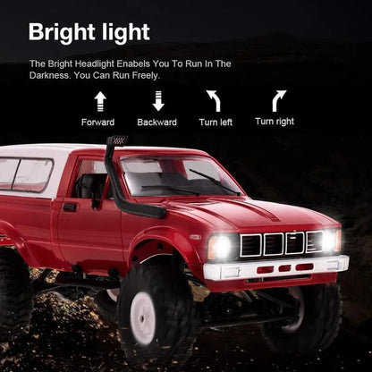 1:16 WPL-C24 RC Off-Road Climbing Truck 4WD All Terrain Remote Control Pickup Car High Torque Motor Electric Hobby Toy Boy Gifts