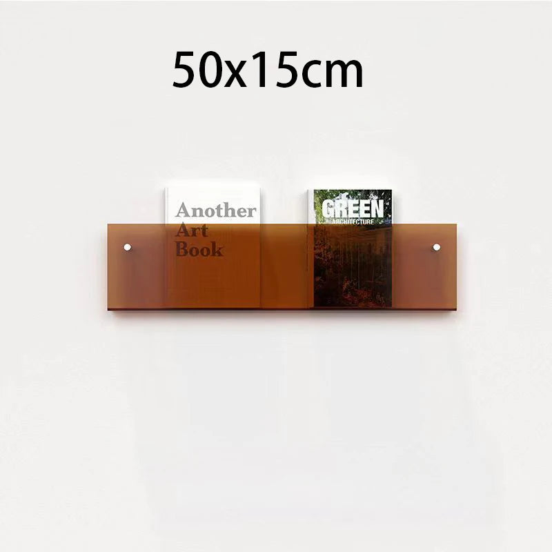 12 Color Acrylic Brochure Holder Wall Mount Magazine Rack Pamphlet Stand Floating Bookshelves Hang Display Literature Organizer