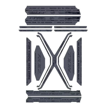 15pcs DIY Stickers For ASUS HYPERION GR701 Case,MOD ROG Anime Gaming Cabinet Decorative Suede Stickers Cover