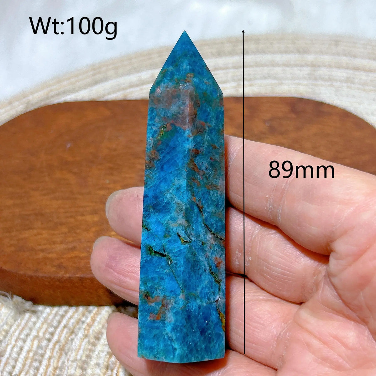 Natural Crystal Blue Flashy Apatite Tower Healing Gemstones High Quality Mineral Reiki Ornament Home Decorations Gift