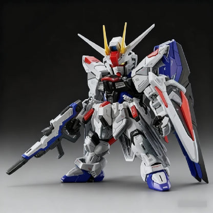 Mgsd Zgmf-X10a Q-Version Assembly Model Kit  Action Figures Plastic Toy Model Exquisite Desktop Decorations Collectiond Boy Gift