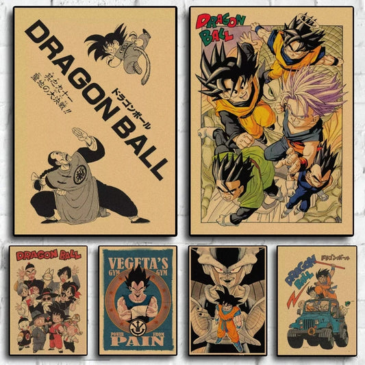 Print on Canvas Dragon Ball Goku Vegeta Poster Classic Cartoon Character Picture Spray Painting Home Decoration Birthday Gifts