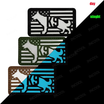 K9 Working Dog SAR Infrared IR Reflective Patch Rescue Dogs Embroidery Patches Tactical PVC Rubber Luminous Badges For Clothing