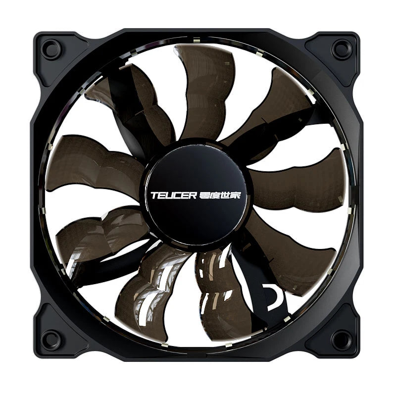TEUCER 120mm Cooling Fan RGB Vortex Light Effects 12V Big 4Pin Cascadable Hydraulic Bearing Quiet PC Case Fan