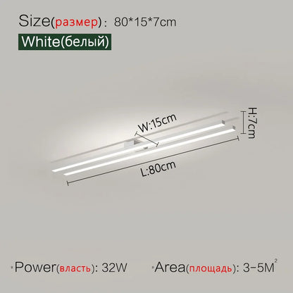 Minimalist one-word long cloakroom ceiling lamp bedroom lamp simple modern aisle lamp home balcony Nordic lamps