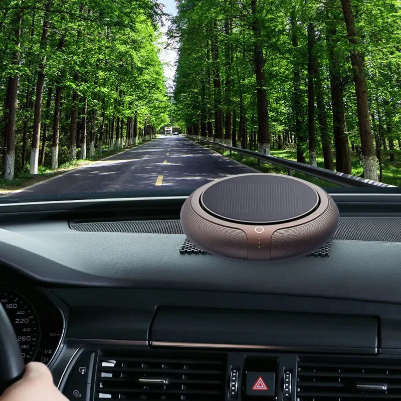 Solar Powered Car Air Purifier with Aromatherapy 3-Speed Regulation Three-Layer Filter System Odor & Formaldehyde Remover