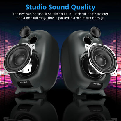 Bestisan SR06 80W Gaming Bluetooth Bookshelf Speakers Computer Active Speaker Soundbar Hifi Home Theater Bass For PC TV
