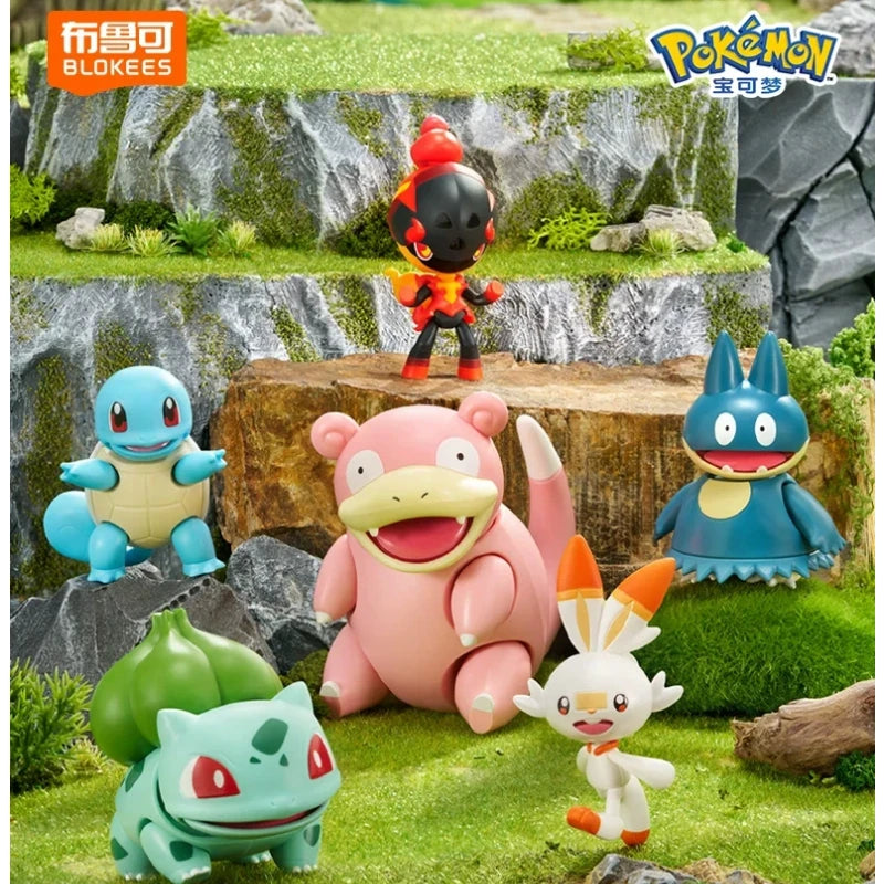 BLOKEES  Pokemon Classic Version S Series 2 Squirtle Bulbasaur Charcadet Assembly Building Block Figure Toy Gift Set