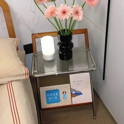 Solid Wood Side Table Mini Coffee Table Creative Corner Sofa Bedside Table for Home Bedroom