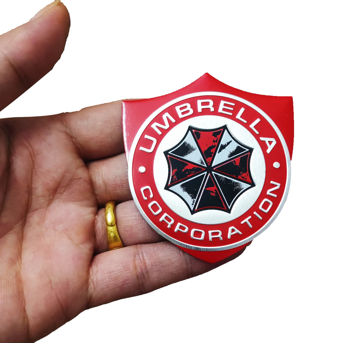 3D Aluminum Car Umbrella Corporation Badge Motorcycle Car Fuel Tank Cover Body Scratch Sticker Waterproof Decorative Decal