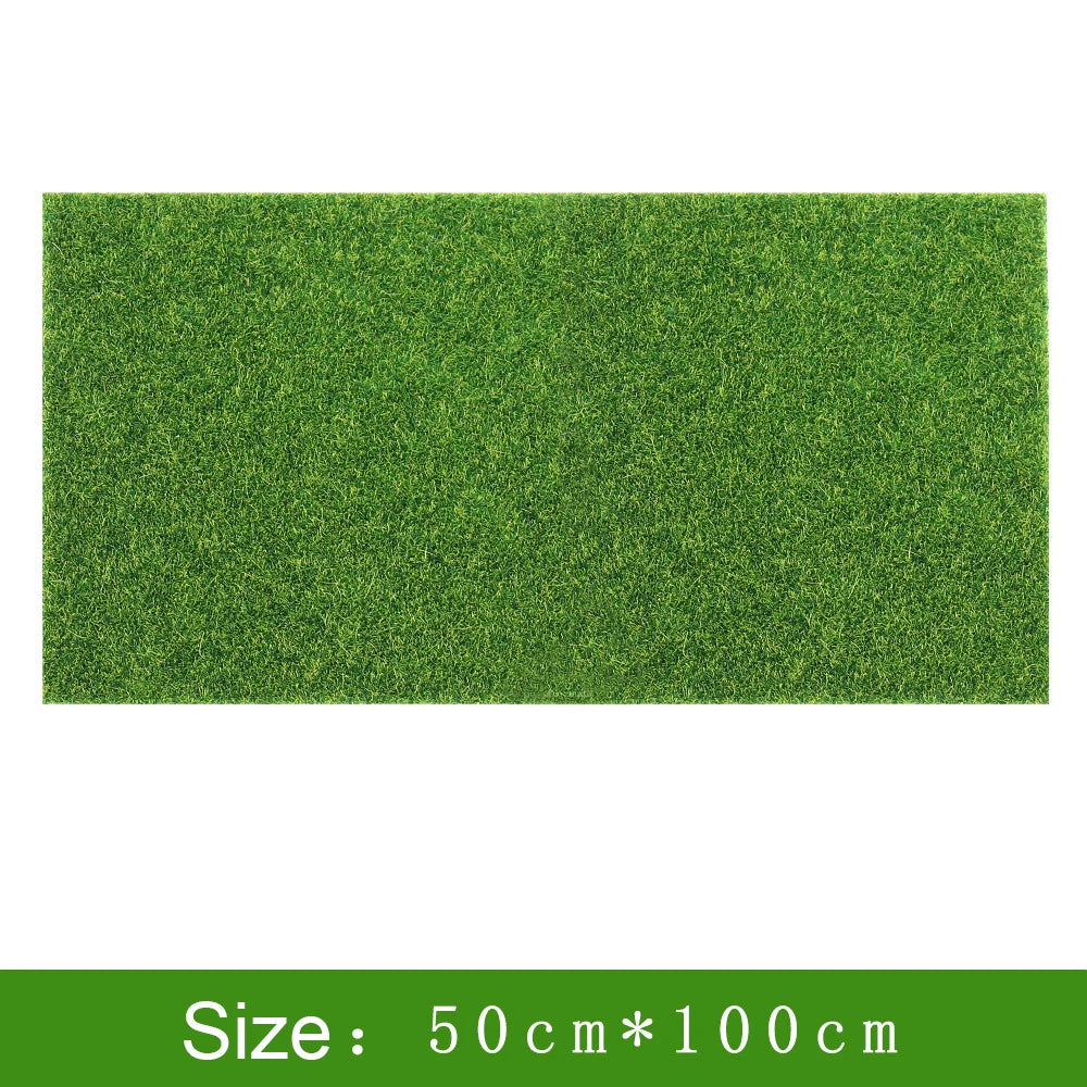 15/30/50cm Quadrate Fairy Garden Grass Mat Green Artificial Lawn Turf Carpet Fake Sod Garden Moss For Dollhouse Decal Toy House