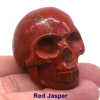 Wholesale 1.5" Natural Stones Crystal Skull Statue Amethyst Quartz Tiger Eye Carved Ore Mineral Crystals Figurine Home Decor