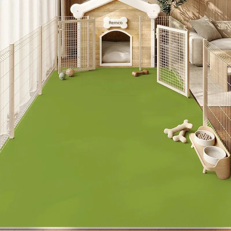 Pet Floor Mat PVC Waterproof Urine-proof Leather Carpet Solid Color Dog Enclosure Mats Large Size Rug Wipeable Kitchen Rugs 양탄자