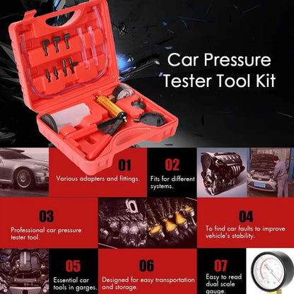 2 in 1 Manual Vacuum Pressure Pump Brake Fluid Drain Kit Vacuum Pistol Pump Tester Kit Portable Durable Aluminum Vacuum Gauge