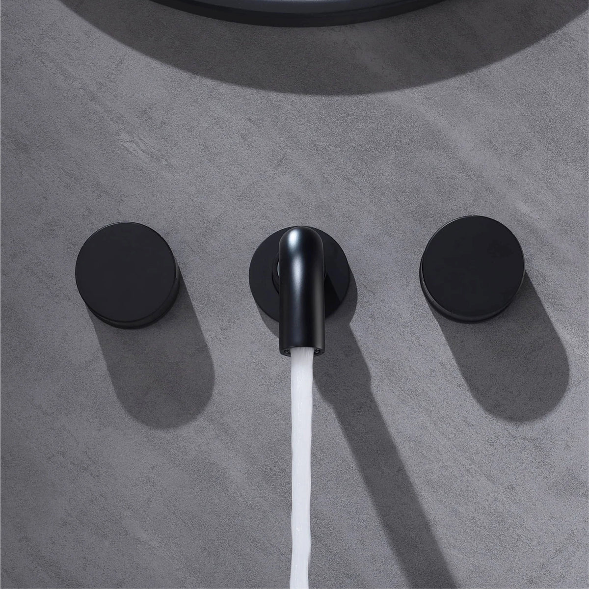Luxury Black Bathroom Concealed Faucet Wall-Mounted Design, Double Handle, 3-Hole Cold and Hot Dual-Control Brass Basin Tap