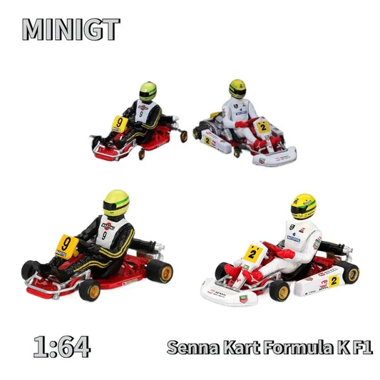 MINIGT 1:64 Senna Kart Formula K F1 Kart Die Casting Alloy Car Model Adult Collection Ornament