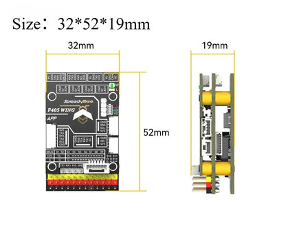 Speedybee F405 Wing APP FC F405 Wing MINI Flight Controller 2-6S LiPo for RC Fixed Wing Model Airplane Drone Flight Controller