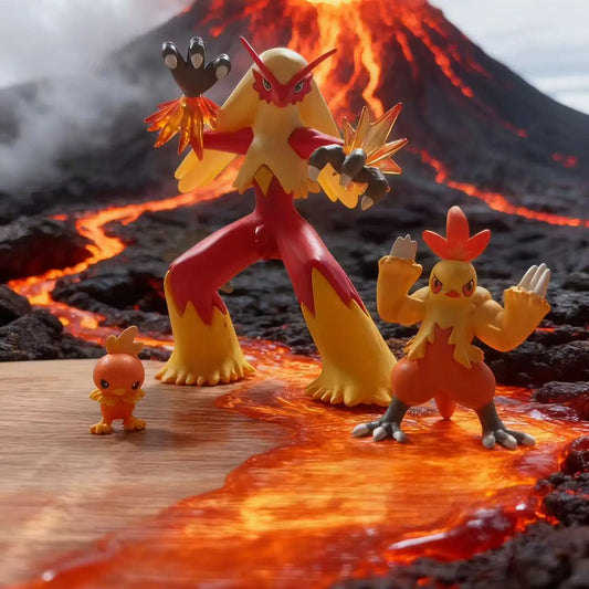 Anime Pokemon Figure Blaziken Evolutionary Group Strong Chicken Flame Chicken Action Figures Pvc Collection Model Toys for Chil