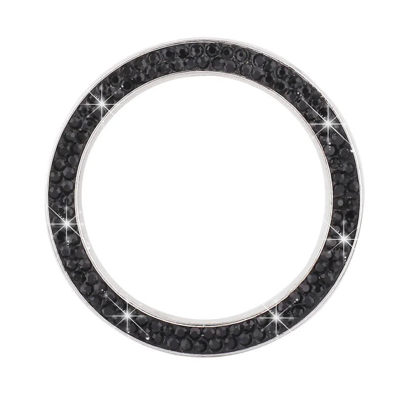 Decoration Ring Diamond Rhinestone Car Decor One Click Start Button Engine Start Stop Switch Button Cover