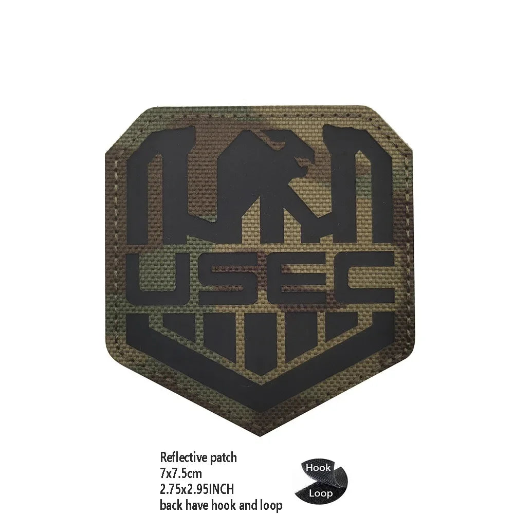 PVC Rubber Patch USEC Team Badge BEAR Magic Armband IR Reflective Tactical Morale Backpack Hook and Loop Patches for Clothing