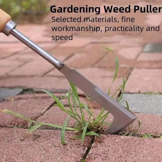 1pc 13.5inch L-shaped Stainless Steel Gap Weeding Tool Garden Hand Tool, For Clearing Weeds On Yard, Patio, Driveway