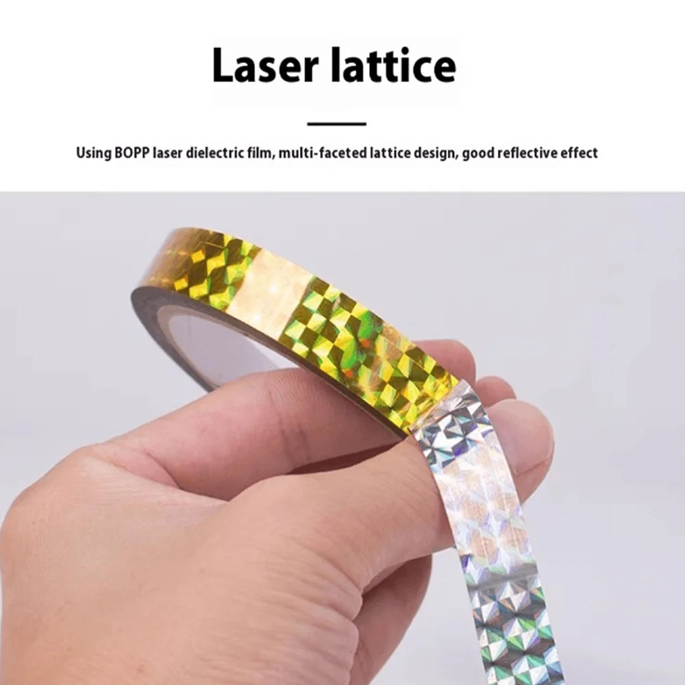Holographic Laser Tape, Self-Adhesive Glittery Decorative Tape, Party Gift Packaging, DIY Hot Stamping Gold and Silver Stickers