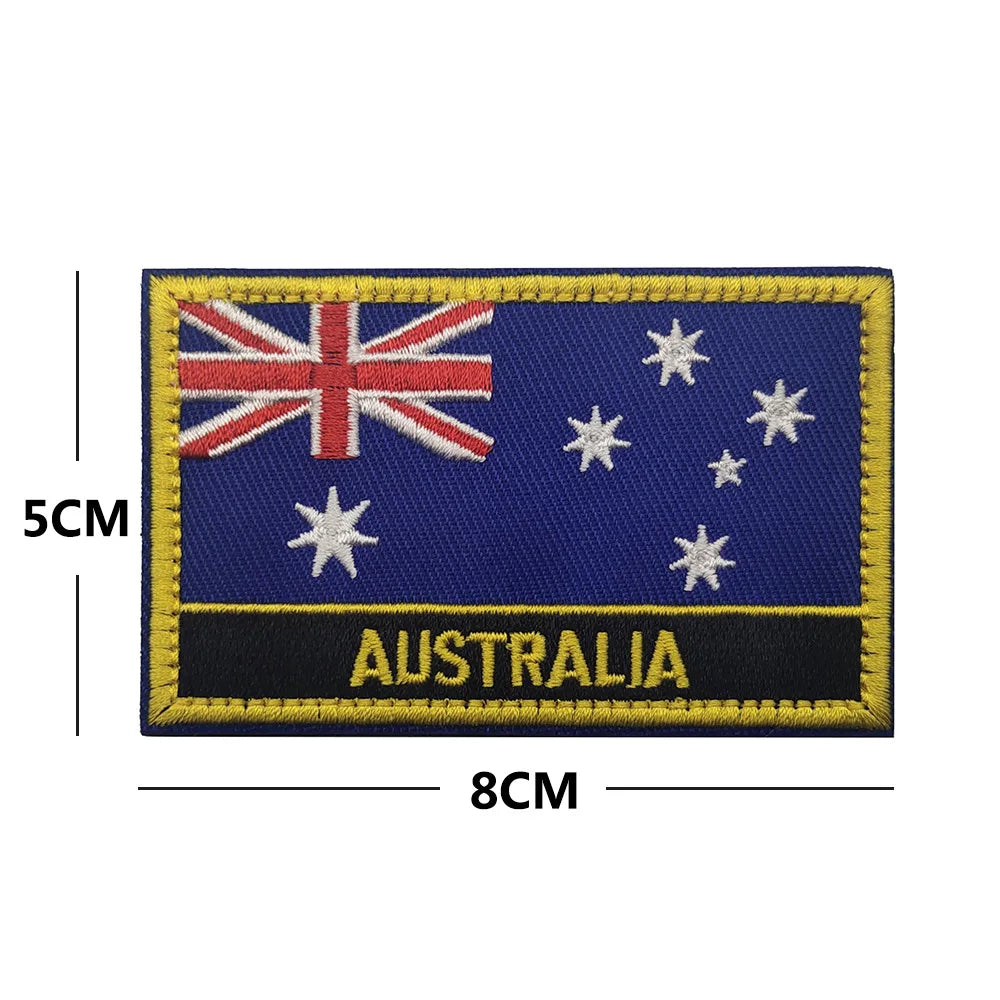 Australia Flg Australia Flag PVC Embroidery Armband Velcro Morale Badge Backpack Patch Stick on clothes backpacks