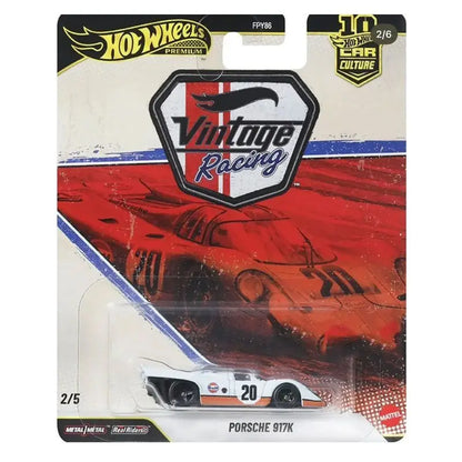Hot Wheels Premium Series Car Culture FPY86 VR Vintage Racing Porsche 917K Ferrari 250 GTO Jaguar XJS Car Models Die-Cast Toy