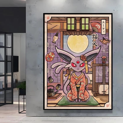 1pc frameless Canvas Paintings Retro Canvas Poster Prints Pokemon Gengar Blastoise Cartoon Character Picture Wall Art Home  Chil