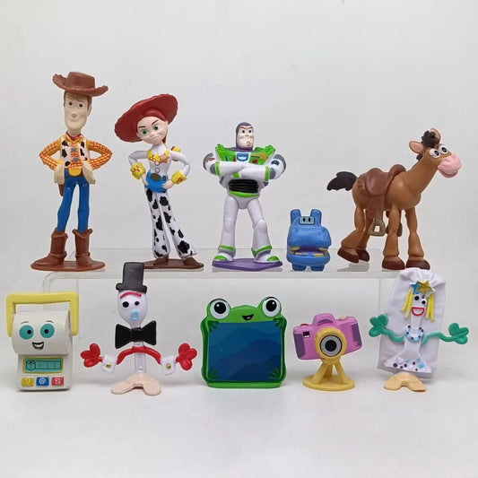10Pcs/Set Movie Toy Story Figures Woody Buzz Lightyear Forky Lilypad Smarty Pants Action Figure Model Toys For Christmas Gift