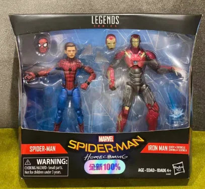 Original Hasbro Marvel Legends Series SPIDER-MAN & IRON MAN Anime Figure Collection Toy Model
