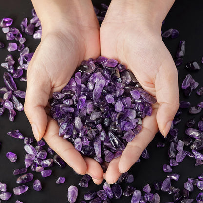 100g Natural Dreamy Amethyst Crushed Stones Brazilian Amethyst Cleansing Stones Mini Landscape Fish Tank Home Office Decoration