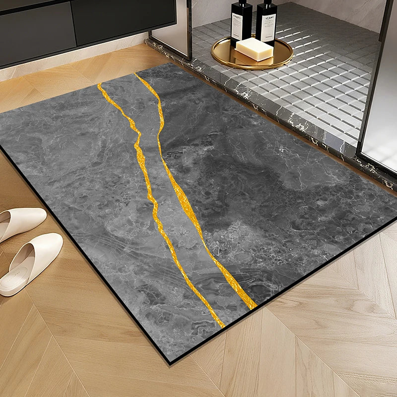 1 Elegant Style Diatomaceous Earth Material Machine Washable Rectangular Bathroom Mat, Absorbent Pad, and Entrance Door Mat