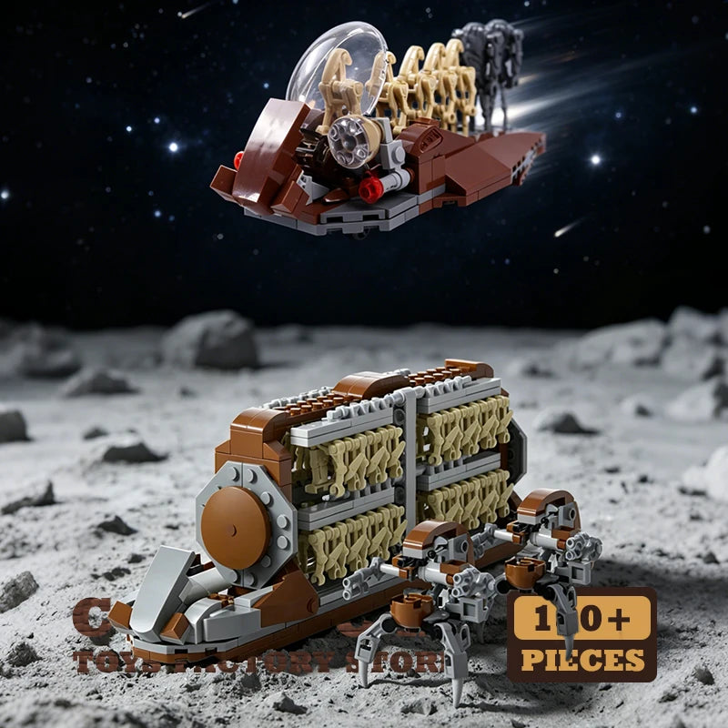 Sci-Fi Military Space Transport Ship MOC Bricks Toys Mecha Warrior Airship Model Star Plan Robot Spaceship Building Blocks Gifts