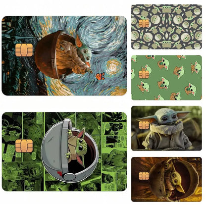 S-Star Wars Baby Yoda Credit Card Skin Stickers for Bank Card Bus Metro Card Sticker Waterproof Gift
