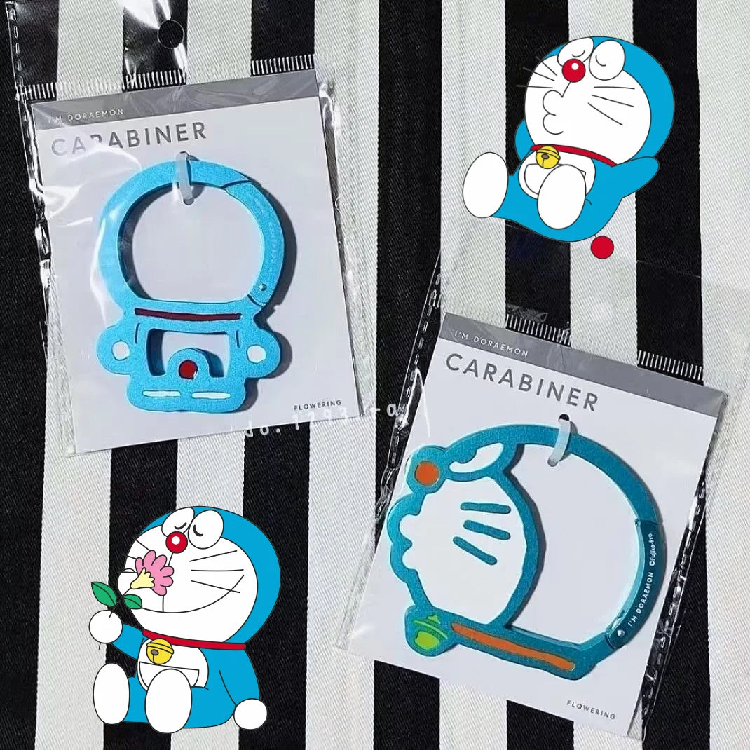 Doraemon Metal Keychain Buckle Safety Outdoor Mountaineering Keychain For Bag Water Bottle Cartoon Anime Style Durable Alloy