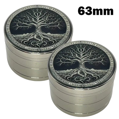 50/63mm Metal Tree Herb Grinder Spice Pepper Mill Mortar Grass Tobacco Grinder Kitchen Tool Smoking Cigarette Accessories