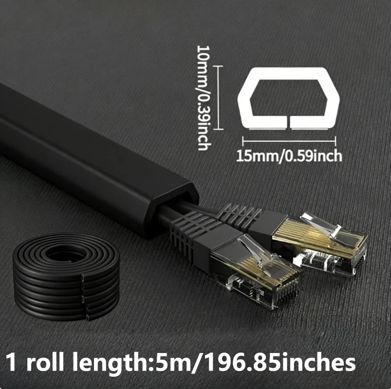 1PC 1/3M Self-Adhesive PVC Cable Management Strip Decorative Wire Protection Strip Suitable for Covering Wires on Walls Floors