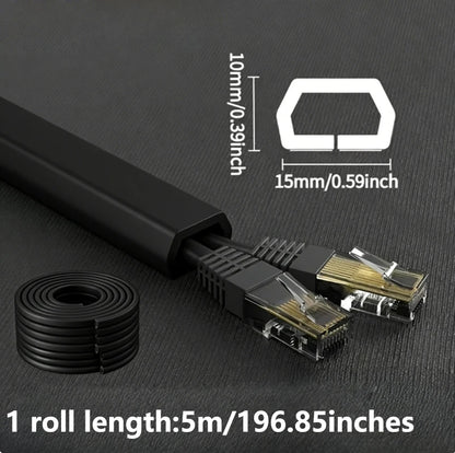 1PC 1/3M Self-Adhesive PVC Cable Management Strip Decorative Wire Protection Strip Suitable for Covering Wires on Walls Floors
