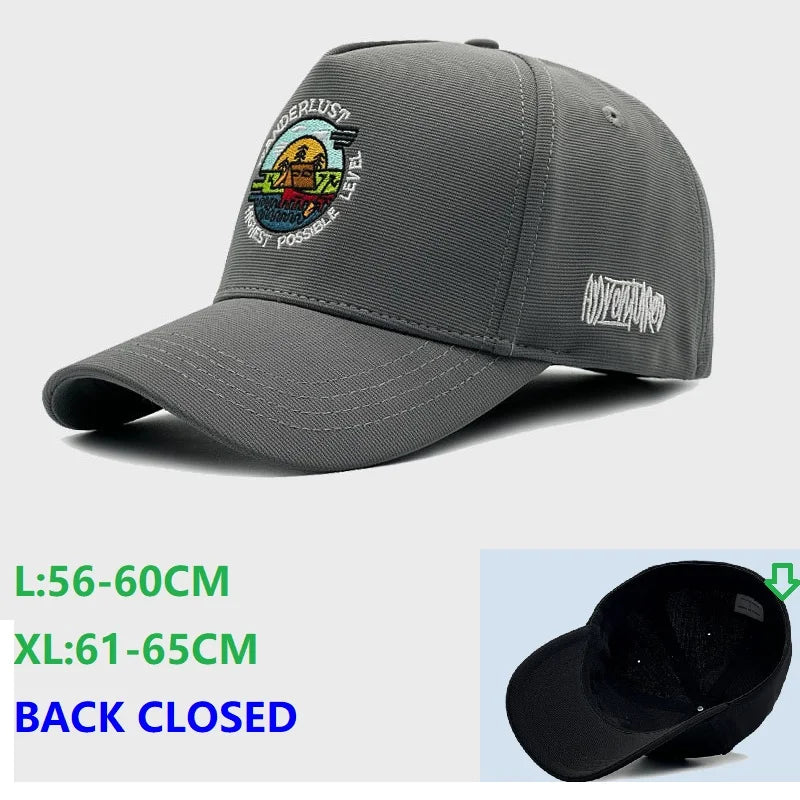 Back Closed Baseball Caps for Men and Women, Big Head and Small Head Hat, High Quality Headwear