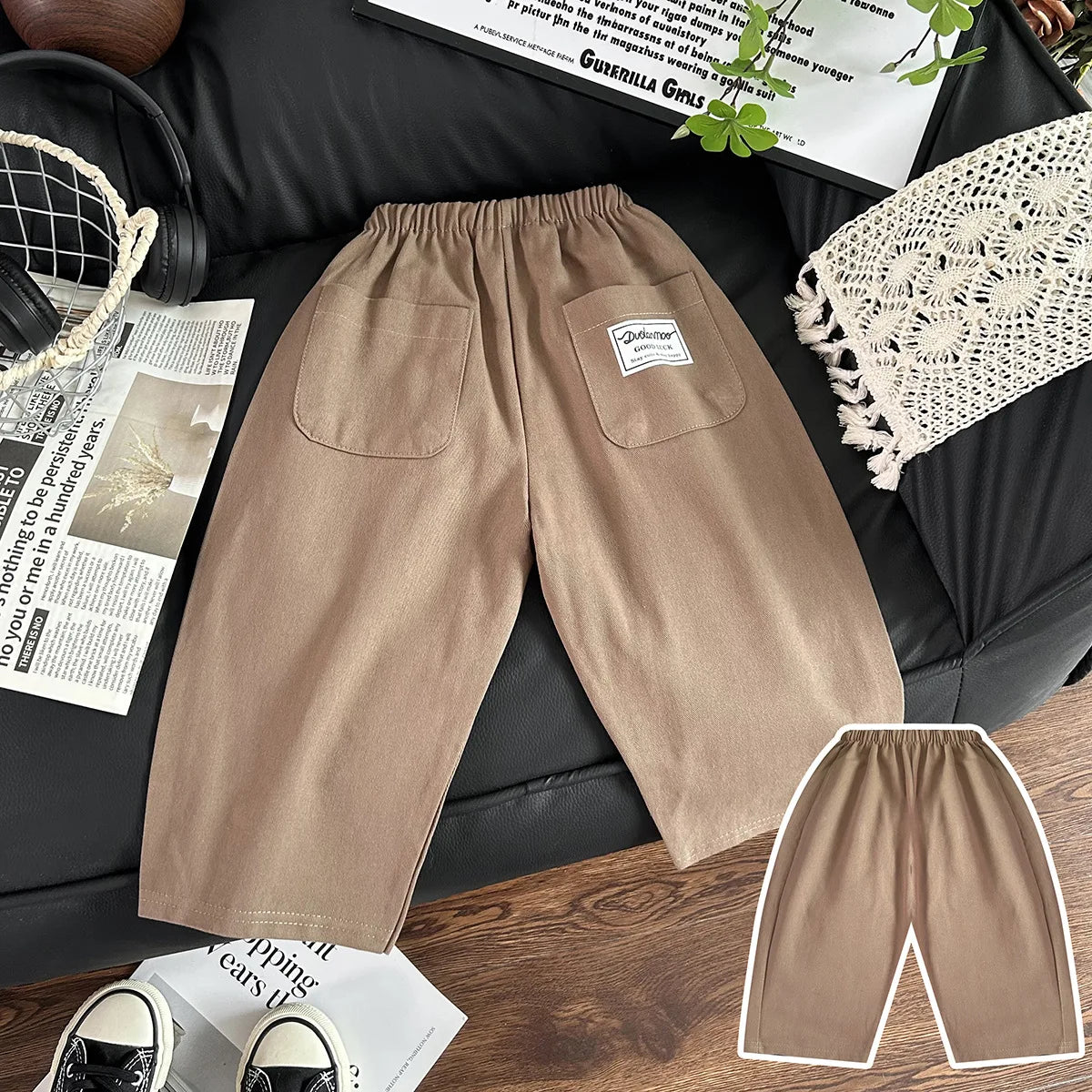 1 Piece Children's Spring Autumn Trousers Boys Girls Straight Pants Casual Trousers