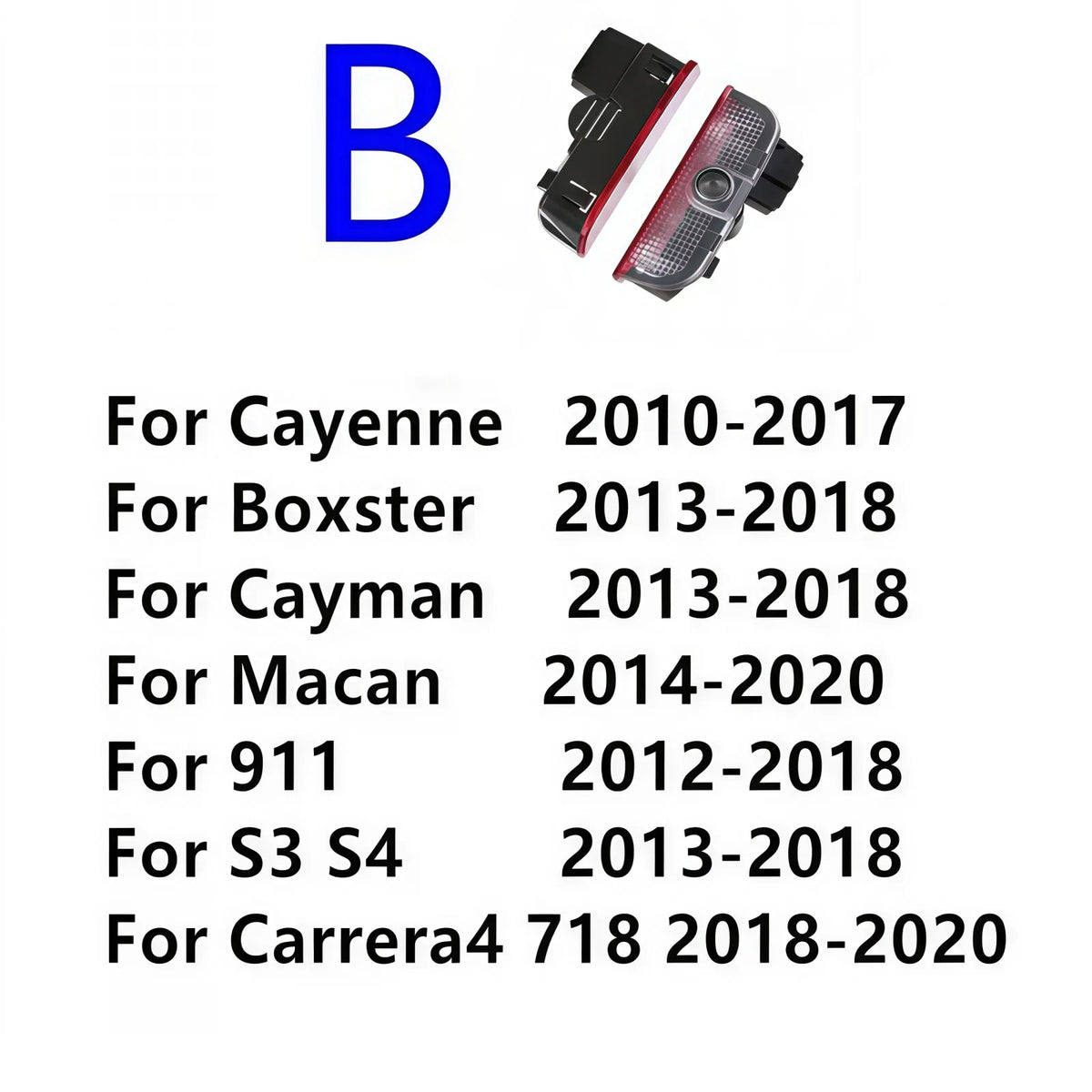 HD 2Pcs For Porsche 911 Macan Cayenne 955 957 958 Panamera 970 971 Boxster Tayan 987 718 GTS Cayman LED Car Door Projector Light
