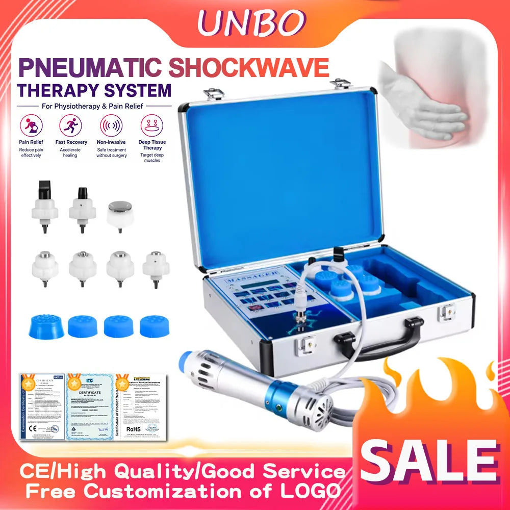 Professional Pneumatic Shockwave Therapy Machine Radial ESWT Sport Recovery Joint Pain Relief Portable Case Physiotherapy Device