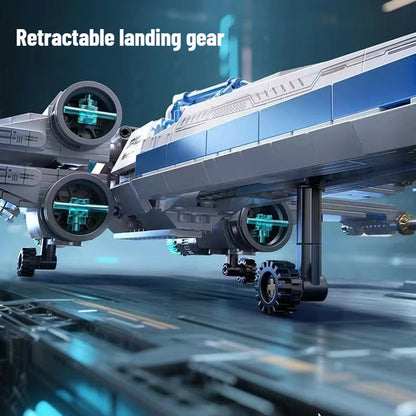 Big X-Wing Space Fighter Building Blocks With LED Light Aircraft Vehicle With Pilot Bricks Construction Toy For Kids Boys Gifts